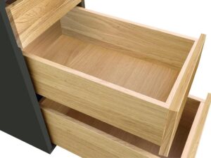 Bespoke oak Probox drawer with a cutlery insert, showcasing compartments for organising utensils.